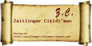 Zeitlinger Ciklámen névjegykártya